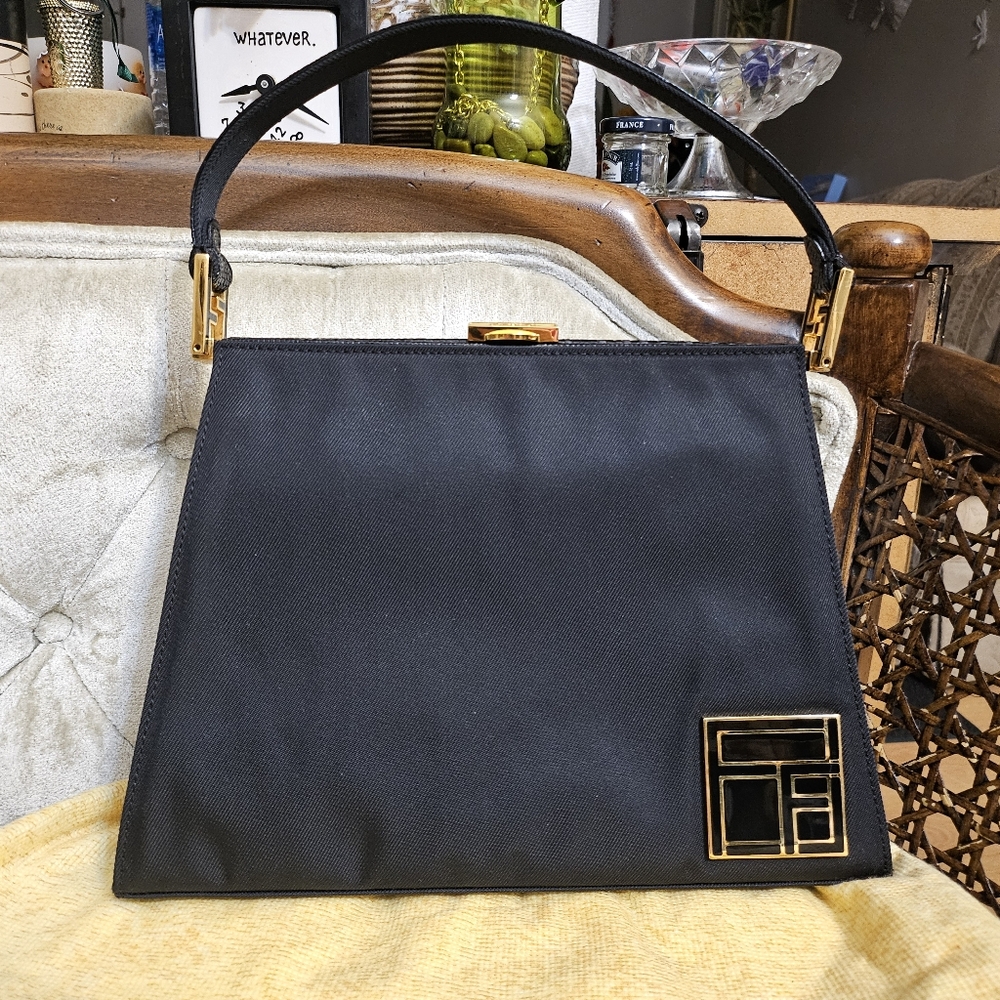 RARE Vintage Fendi Nylon Logo Handbag.